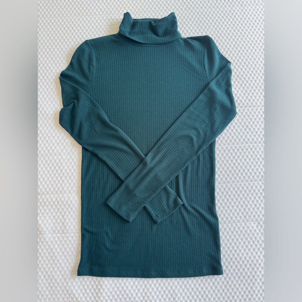 Madewell Forest Green Ribbed Knit Top
